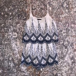 White and blue romper